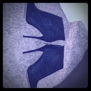 Aldo black heels with lace detail